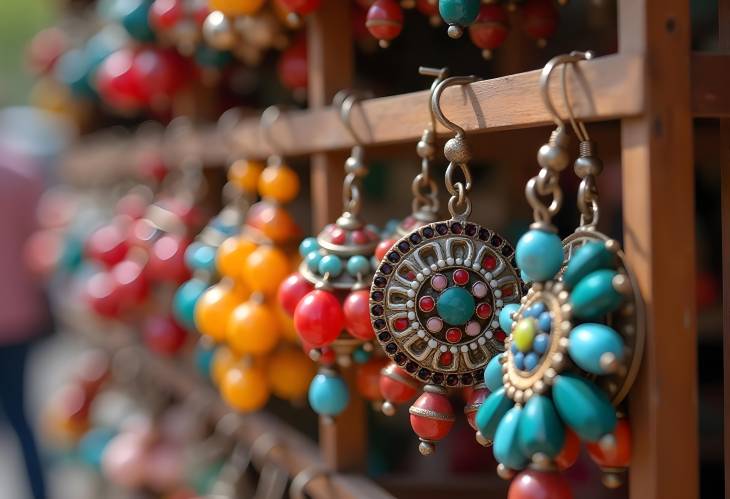 Exquisite Vintage Earrings Display for Beachgoers